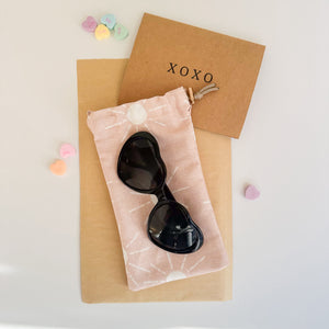 Sunglass Case w/ Heart Shaped Sunglasses - Blushing Sunshine