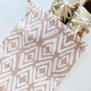 Shoe Bag - Patterned Pink