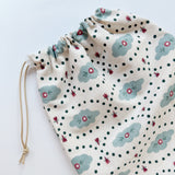 Shoe Bag - Flowers and Dots