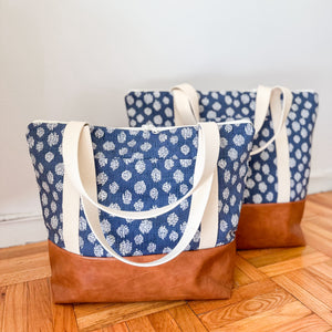 Tote Bag - Blue Spotted Dot