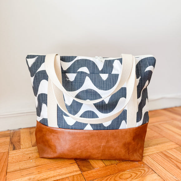 Tote Bag - Dark Blue Squiggles