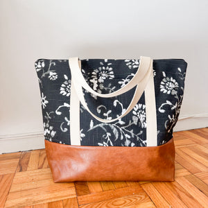 Tote Bag - Whimsical Floral Black