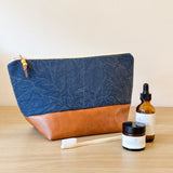 Make Up Bag - Navy Crushed Canvas